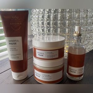 Bath & Body Works Aroma Mindful Pause Vetiver & Vanilla Lot of 4